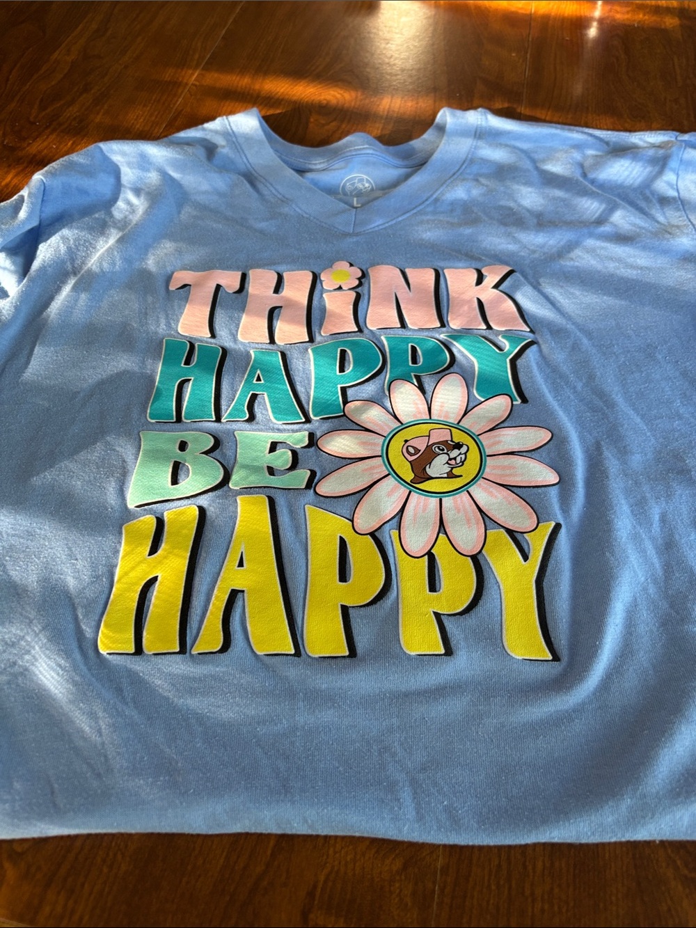 Buc-ee’s Think Happy Be Happy Graphic Tee - Blue